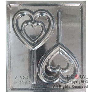 MOLDE PLACA 00C324 CHUPETIN CORAZON ARO 160X160MM APROX TRANSPARENTE x 10